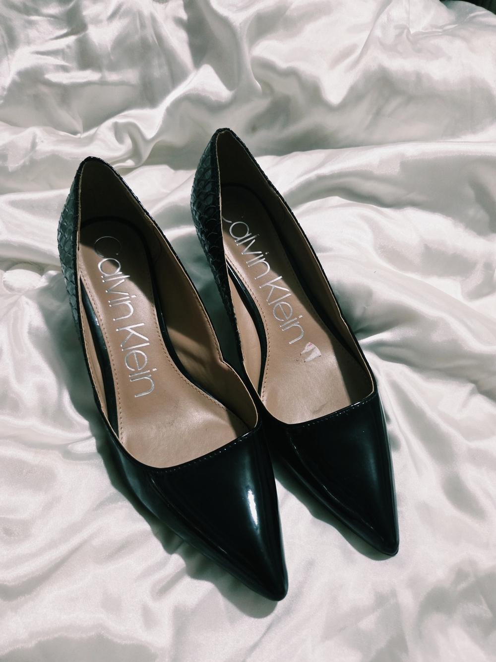 Calvin Klein Black Pointed Toe Pumps